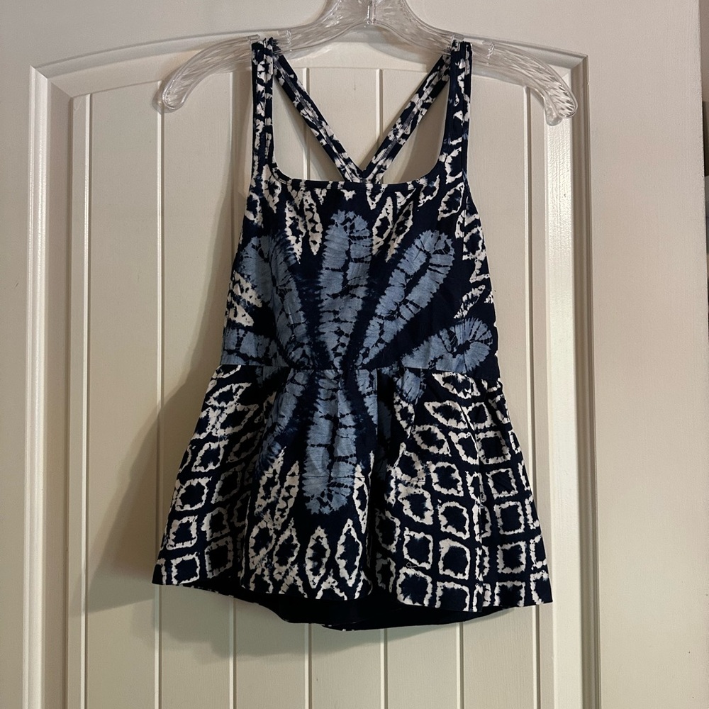 NWT Sea New York Navy and White Tie-Dye Women's Top